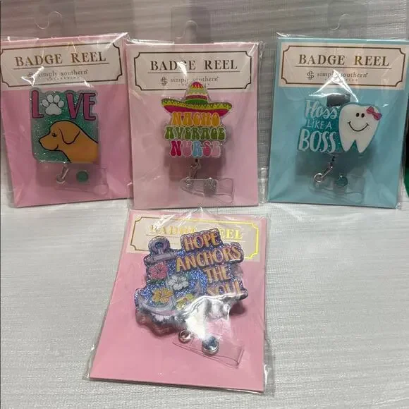 4 Simply Southern Badge reels. Features 'Hope Anchors the Soul' text. Love. - Picture 3 of 8